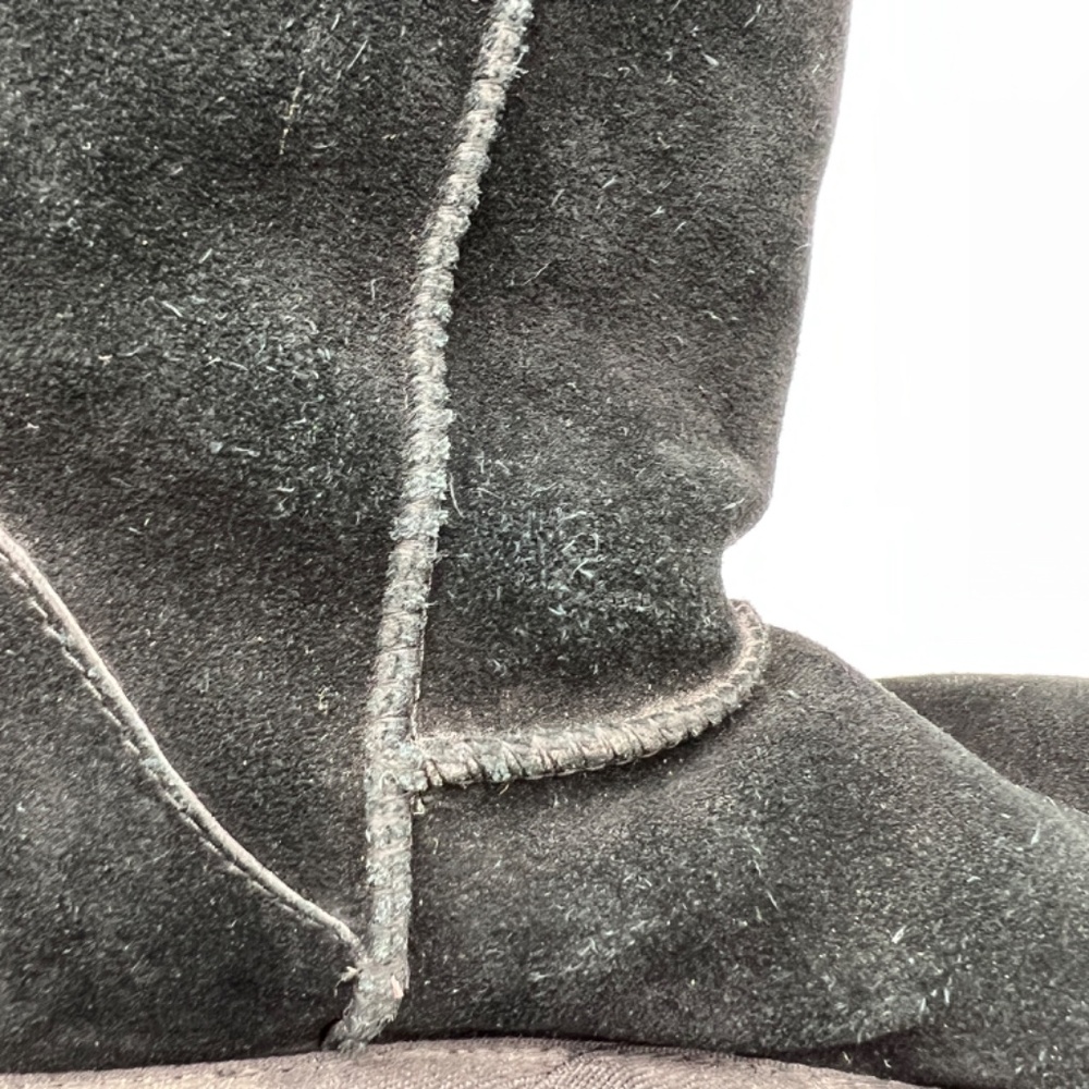Koolaburra by UGG Black Leather Suede Calf Boots Y2K Faux Fur Lined Women Size 7 - Picture 14 of 14